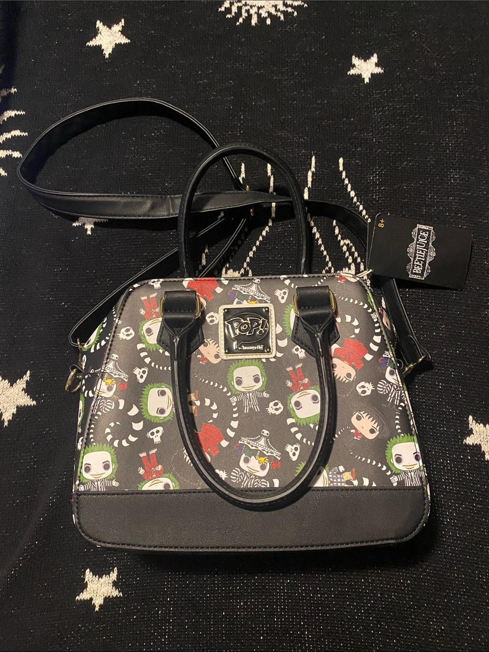 Loungefly x Funko pop Beetlejuice bowler crossbody bag